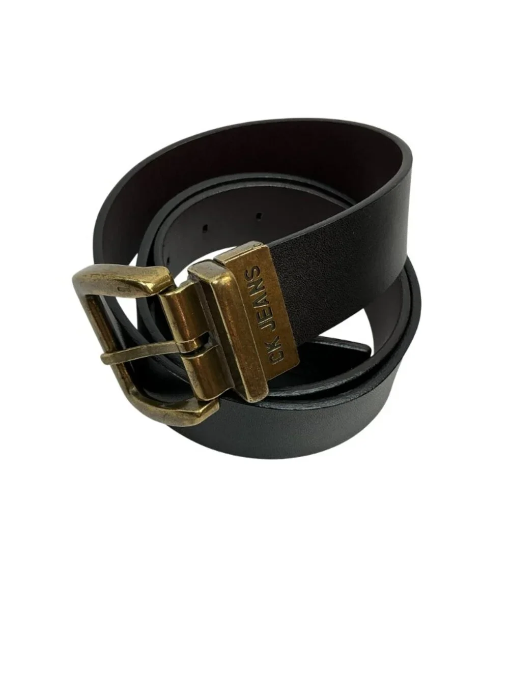 New Calvin Klein Reversible Genuine Leather Belt With Brass Buckle Mens Large Bl